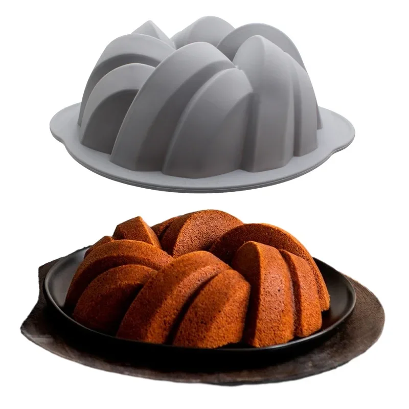 Crown Fried Dough Twists Silicone Cake Mold For Baking Mousse Mould Pastry Dessert Bake Heart Silicone Pan