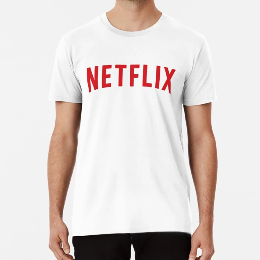 New heavyweight Red Netflix Logo T-Shirt Chill S Diet Arrested Development Tv Show Summer Fashion Printing 100%Cotton Tee