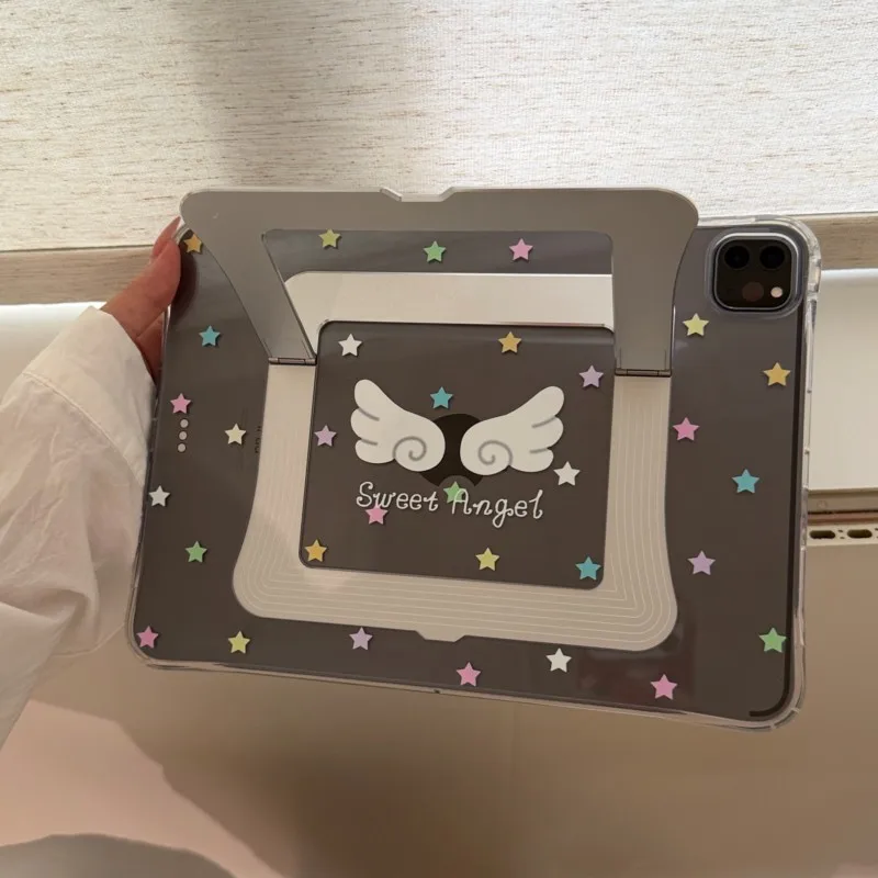 Y2K Fashion Stars Angel Wings Tablet Case for iPad Pro Air 6 7 8 A16 A19 11