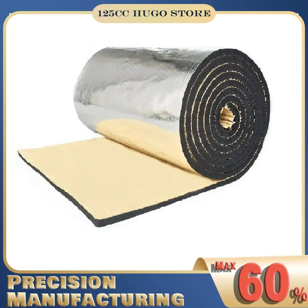 

Изоляционный коврик 4*1 м/13*3 фута, звуковой глушитель для брандмауэра из алюминиевой фольги большого размера, изоляционный коврик для резки, подвижный солнцезащитный коврик в автомобиле