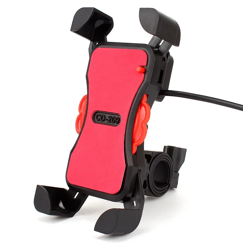 Auto Lock Motorcycle Cell Phone Holder With USB Charger 360 Rotation Universal SmartPhone Bracket Mount For iPhone 7 8 X Samsung