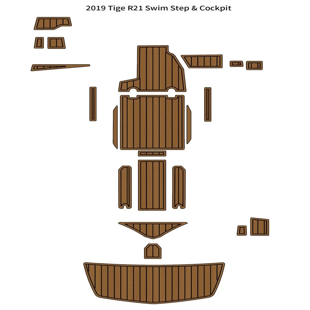 

2019 Tige R21 Swim Step Cockpit Boat EVA Faux Foam Teak Deck Floor Pad