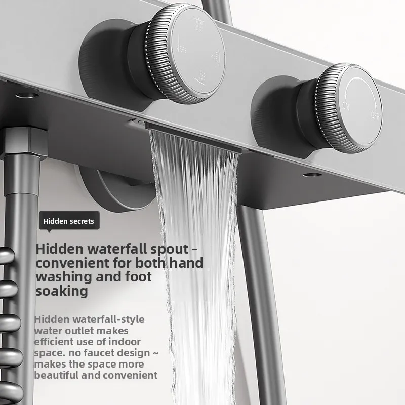 High-end Solid Copper Pressure Boosting Shower Set Household Bathroom Shower System For Home Hotel Bathroom Bathing