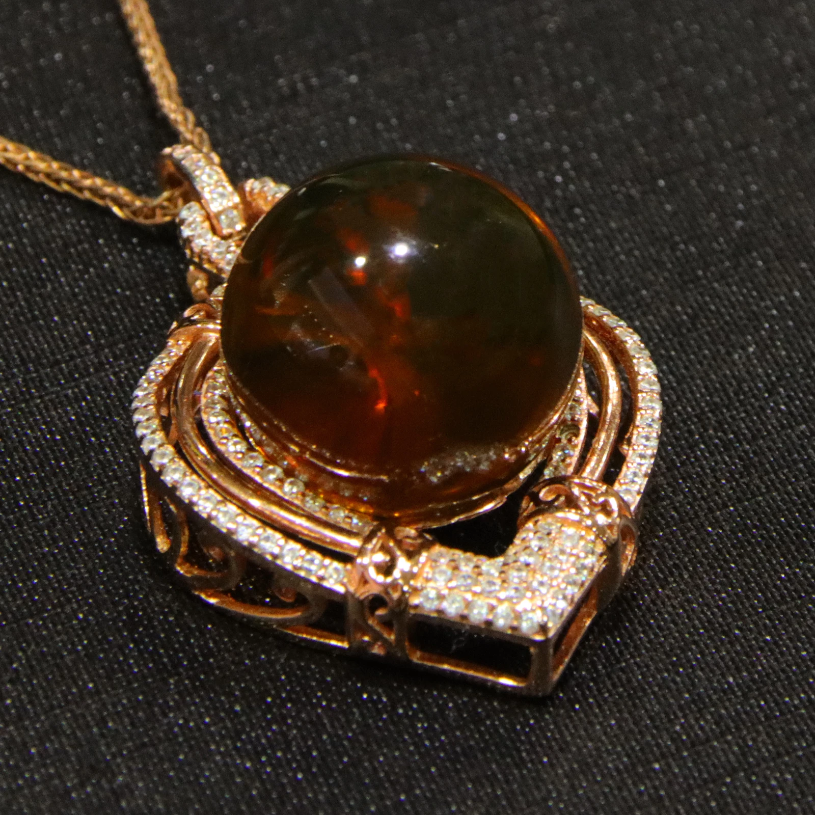 Natural Mexican Blue Amber Pendant in Sterling Silver Teardrop Shape 16mm Round Bead with Matching Sterling Silver Necklace