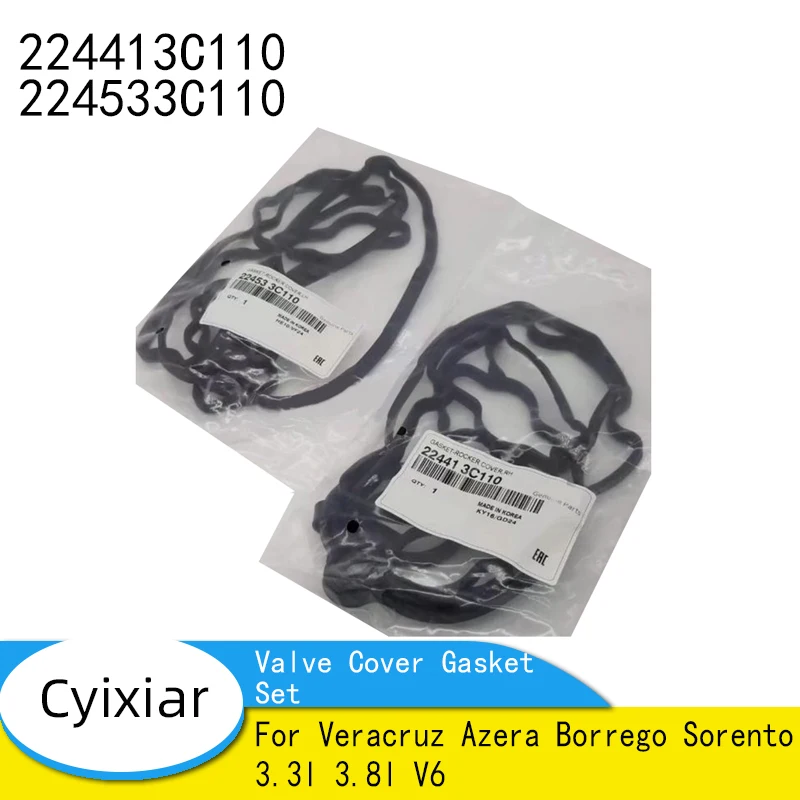 Brand New Valve Cover Gasket Set For Veracruz Azera Borrego Sorento 3.3l 3.8l V6 224413C110 224533C110 22441-3C110 22453-3C110