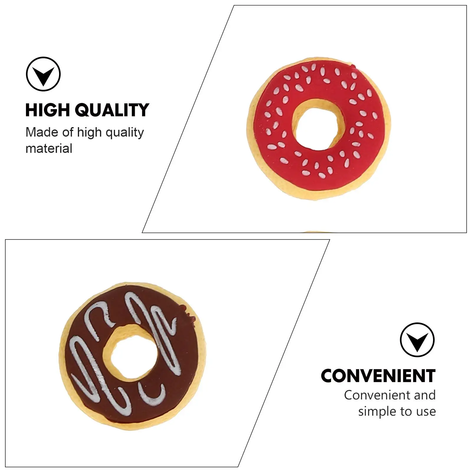 18 Pcs Doughnut Eraser Mini Rubber Cute Student Kids Fun Decorative Pencil Accessory Portable Writing Drawing Sweet Crafted