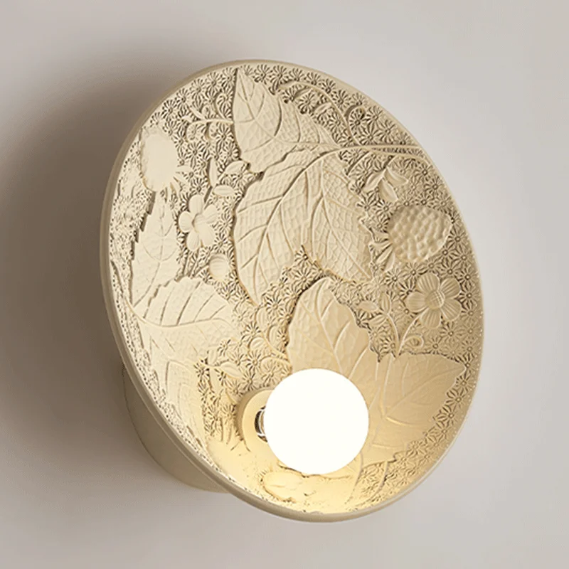 Imagem -01 - Lâmpada de Parede Circular Francesa para Cabeceira Candeeiro de Sala Abajur de Vidro Branco Leite Luminária de Quarto Lâmpada Redonda Retro High-end lampada de parede circular francesa para cabeceira candeeiro de sala abajur de vidro branco leite luminaria de quarto lampada redonda retro high end 01