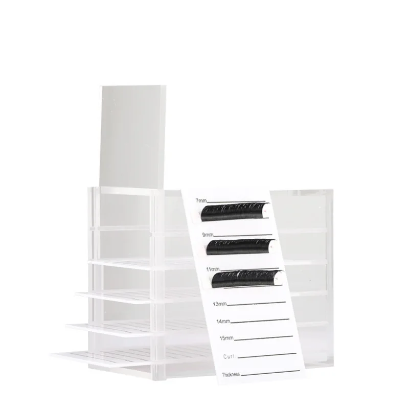 속눈썹 디스플레이 랙 5 레이어 아크릴 팔레트 래쉬 홀더 가짜 속눈썹 보관 상자 속눈썹 연장 메이크업 도구 용품