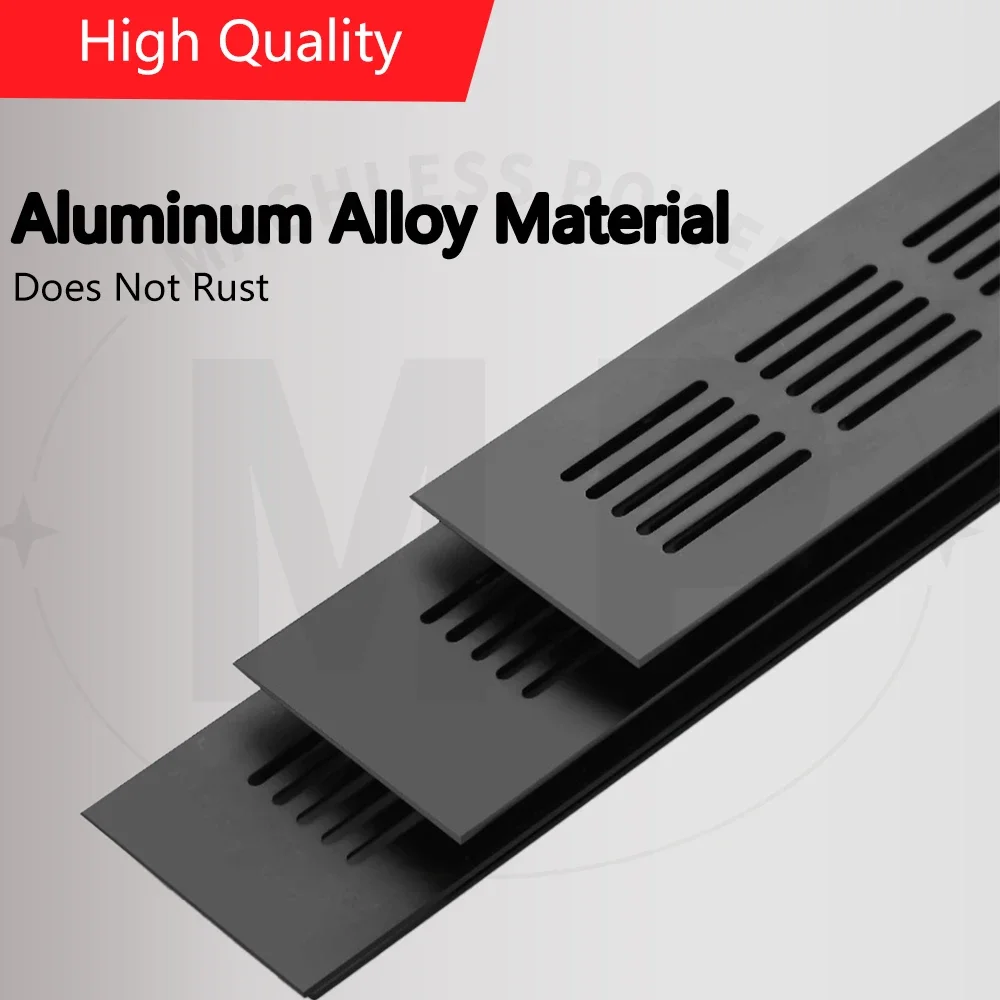 1PC Aluminum Alloy Ventilation Grille Matte Black Cabinet Air Vent Device Dampness Control Dissipate Odor Hardware Accessories