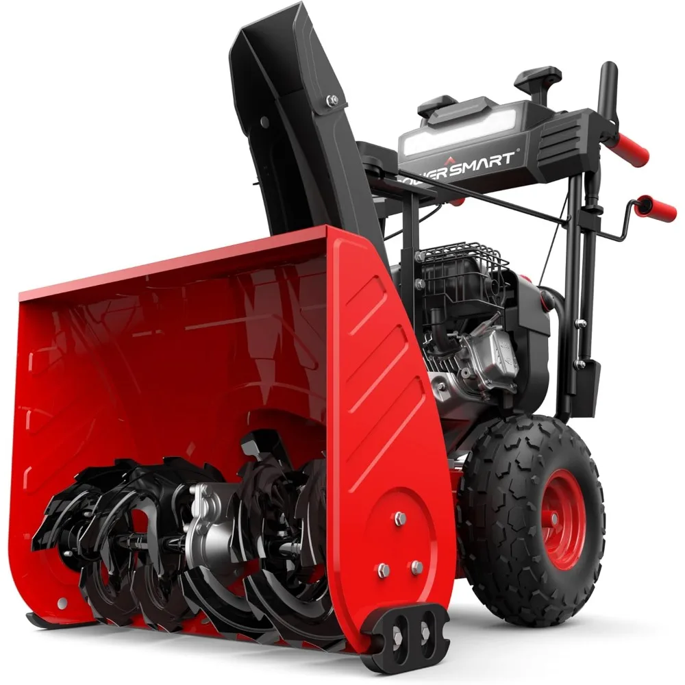 24-Inch Self-Propelled Gas Snow Blower, Powered by B&S 208cc Engine, Electric Start, 13-Inch Snow Tires, Handle Warmer,Two-Stage