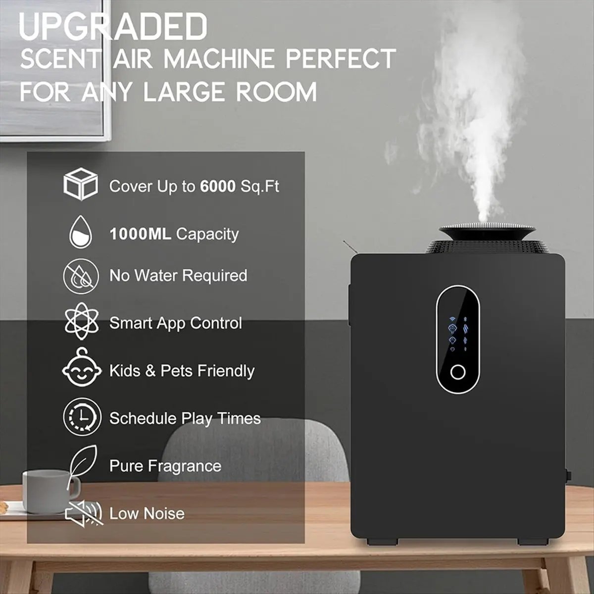 DT56 HVAC Scent Diffuser Scent Air Machine for Home 1000ML,Waterless Cold Air Essential Oil Scent Diffuser for Room US Plug