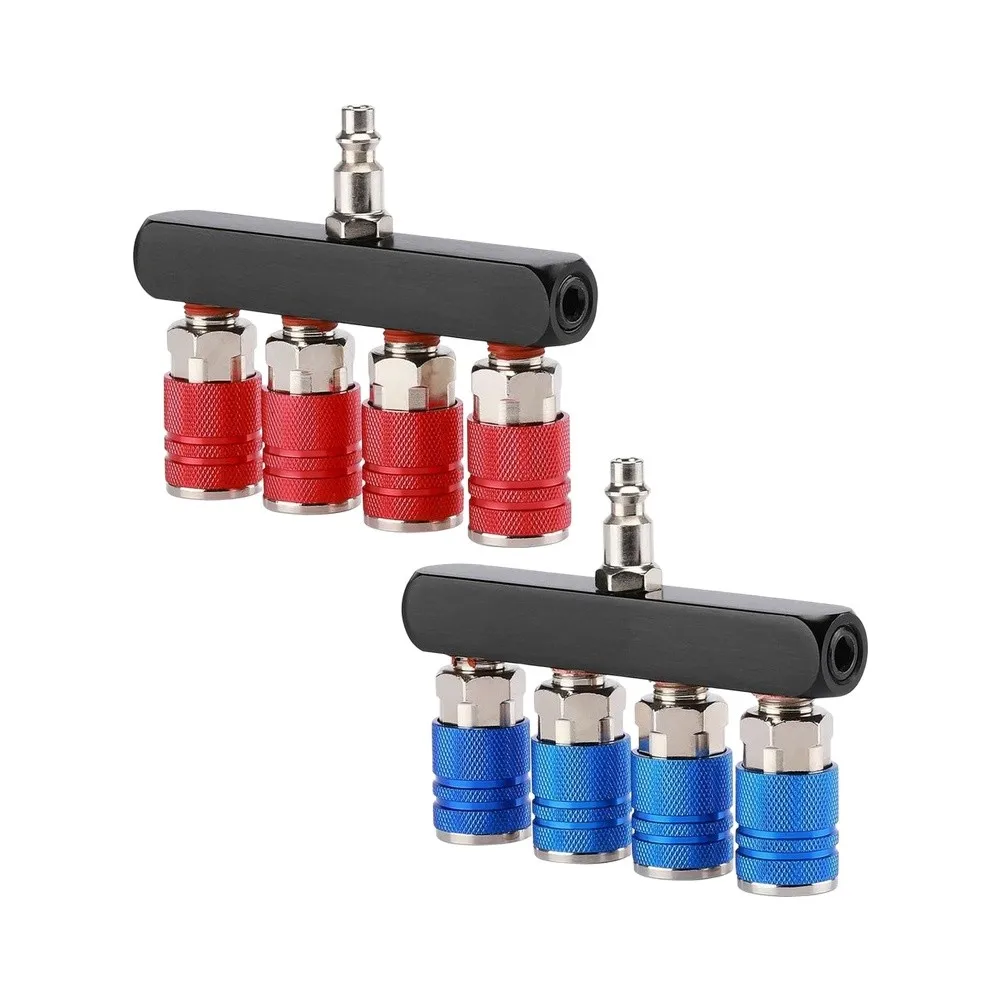 Industrial Aluminum for Air Manifold with 5 Port Configuration 1/4in NPT Threads for Workshop Air Supply Optimization