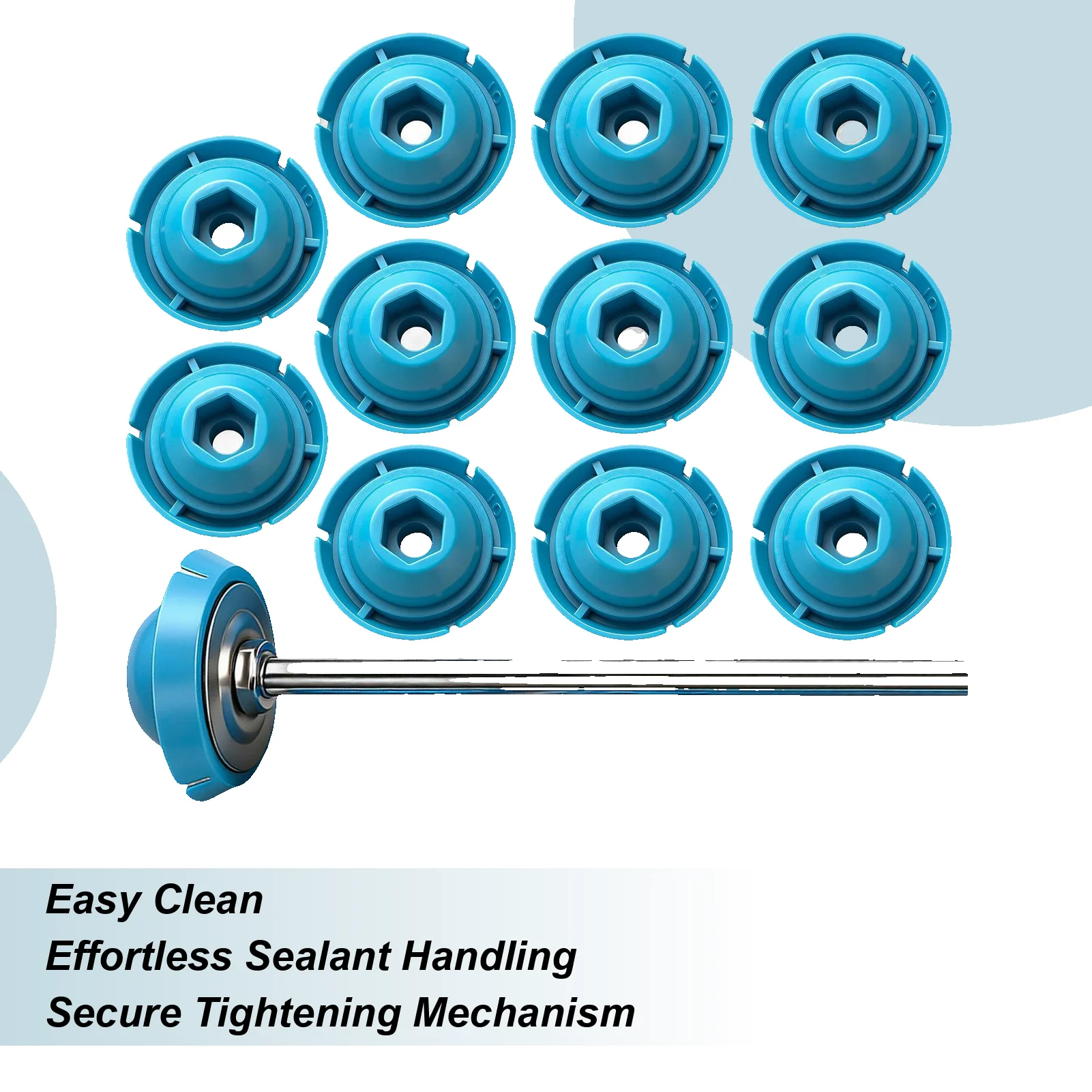 Caulk Machine Pusher 10 Pieces Quick Release Replacement Plunger Caulk Machine Replacement Parts For Workshop Kitchen Bathroom