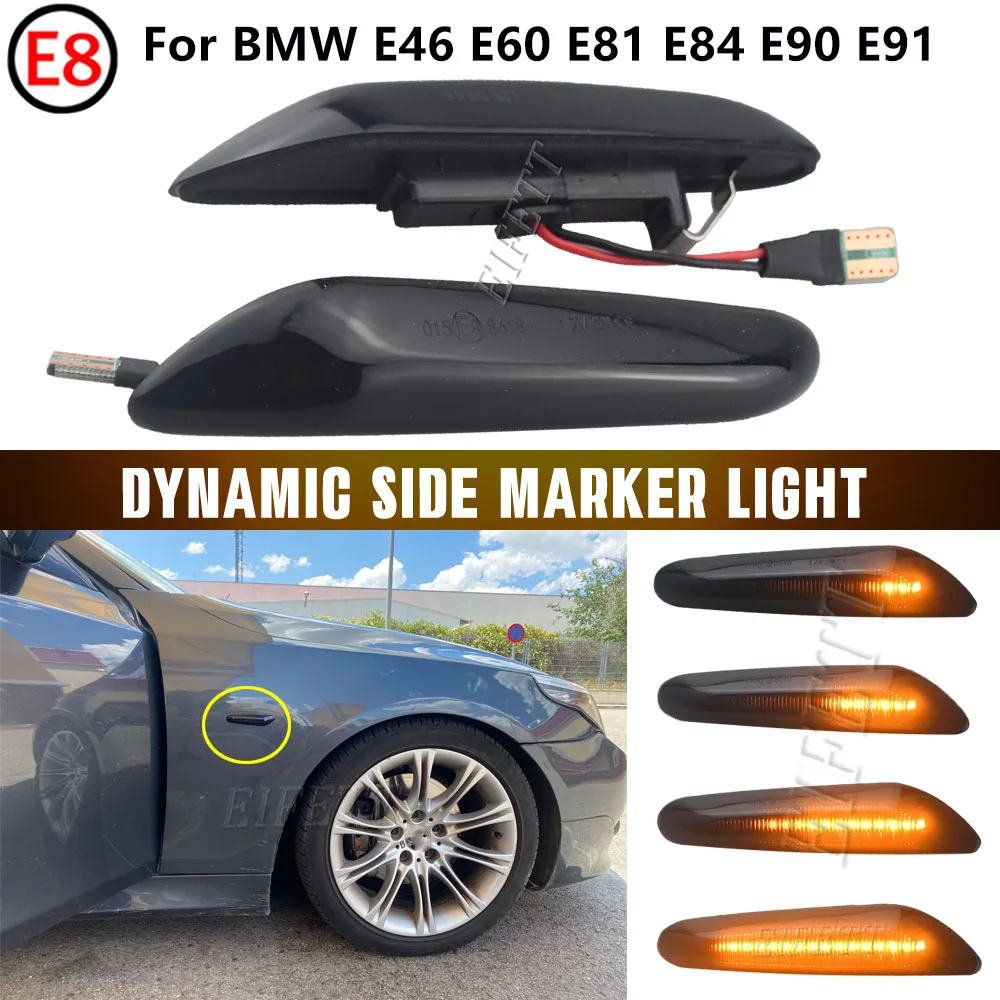 For BMW Flashing Led Dynamic Side Marker Turn Signal Light Indicator For E87 E84 E90 E91 E60 E61 02-05 E92 E93 E81 E82 E83 E88