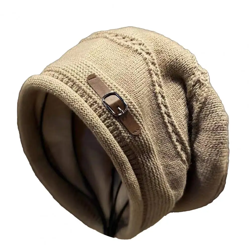 

Удобная свободная шапка, ворсовая шапка, женская ветрозащитная вязаная шапка с бархатной подкладкой, защита ушей, стильная для холода