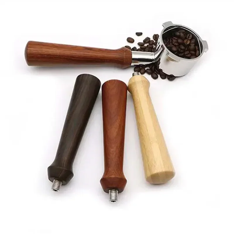 Premium Solid Wood Handles for Coffee Portafilters: Fits M10/M12 Threaded Delonghi, Breville & Sage E61 Espresso Machines