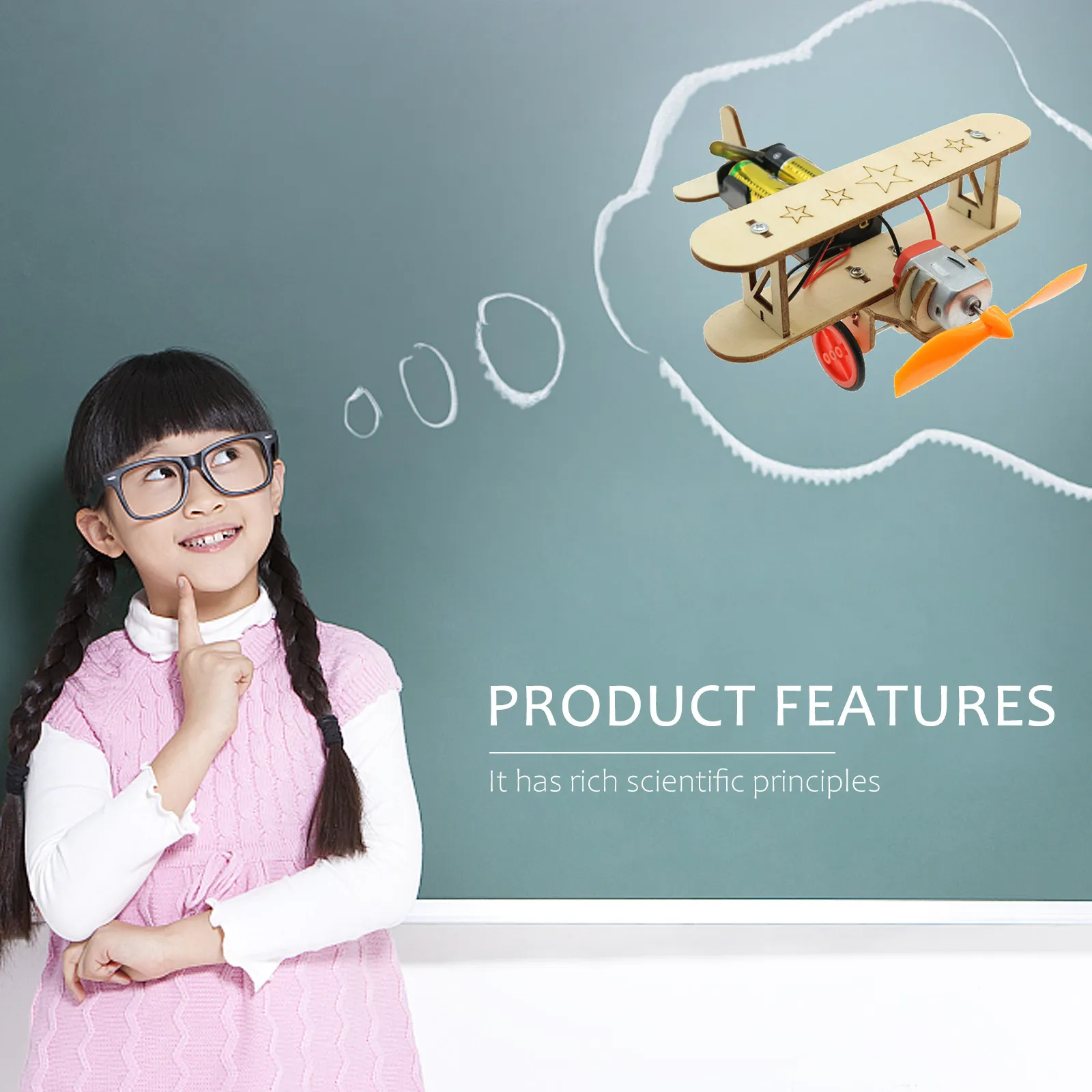 

1Set Electric Glide Aircraft Wooden DIY Handmade Plane Kit Children Educational Glide Plane Aircraft for Kids Observation Skills