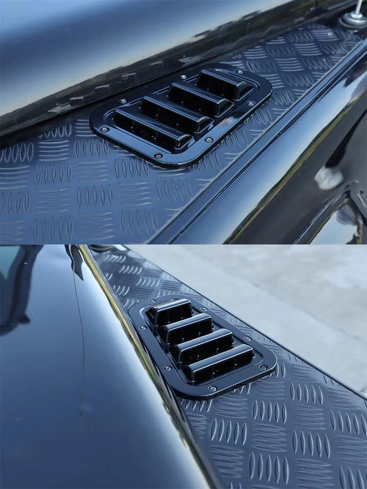 Für Land Rover Defender 2004-19 Front Motorhaube Belüftung Abdeckung Stahl Lufteinlass Scoop Air Outlet Schnee Abdeckung auto Zubehör – Detail 10
