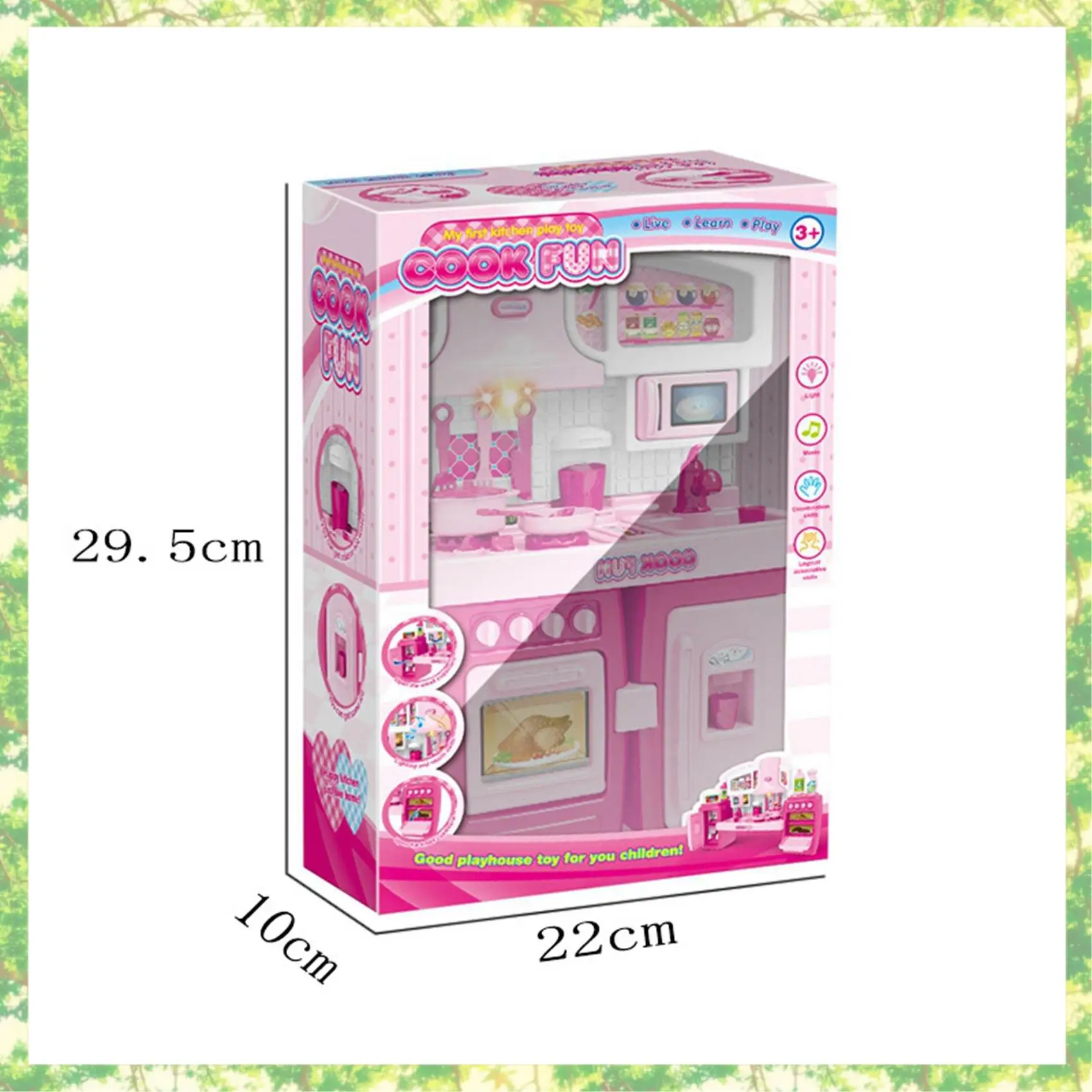 Eco-Friendly-24X Conjunto de Cozinha Música Pretend Acessórios Conjunto de Cozinha Jogo de Cozinha Conjunto de Utensílios de Cozinha para Crianças - P