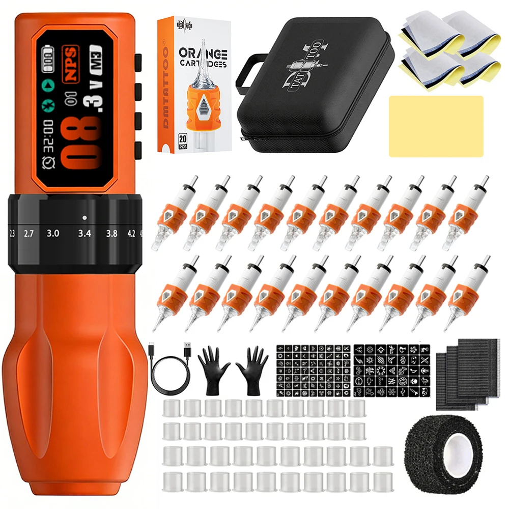 

Wireless Tattoo Rotating Machine Kit Professional Makeup Tattoo Kit Pigment-free Available Combinations Suitable for Beginners