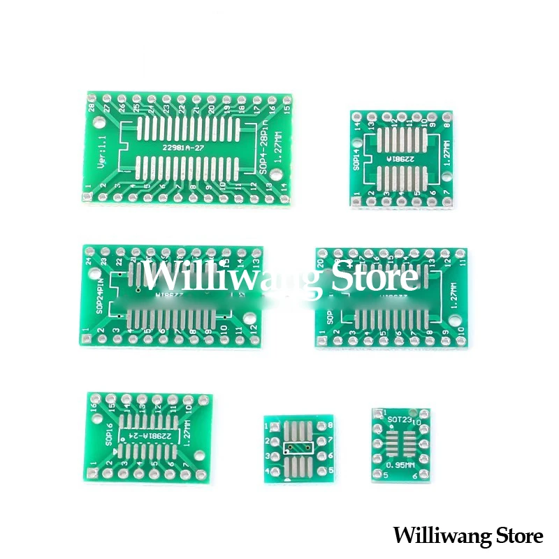 10PCS SMT To Direct Insertion PCB Board SOP/MSOP/SSOP/TSOP/SOT23 To DIP Adapter Board Universal Board