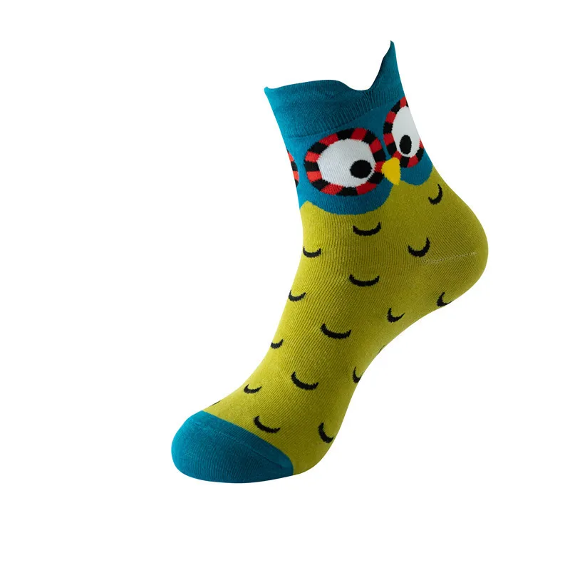 1/5 Pairs 3D Ear Cartoon Animal Girl Socks Children's Owl Pattern Casual Comfortable Versatile Women's Mid Tube Cotton Socks - view 5