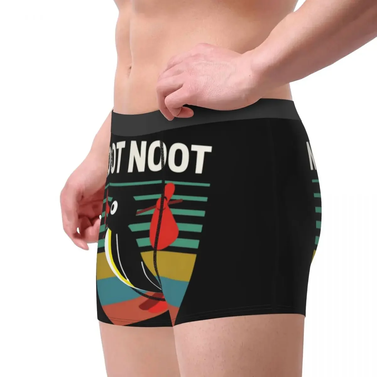 Men Noot  Pingu Penguin Meme Funny Cartoon Underwear Novelty Boxer Briefs Shorts Panties Homme Soft Underpants