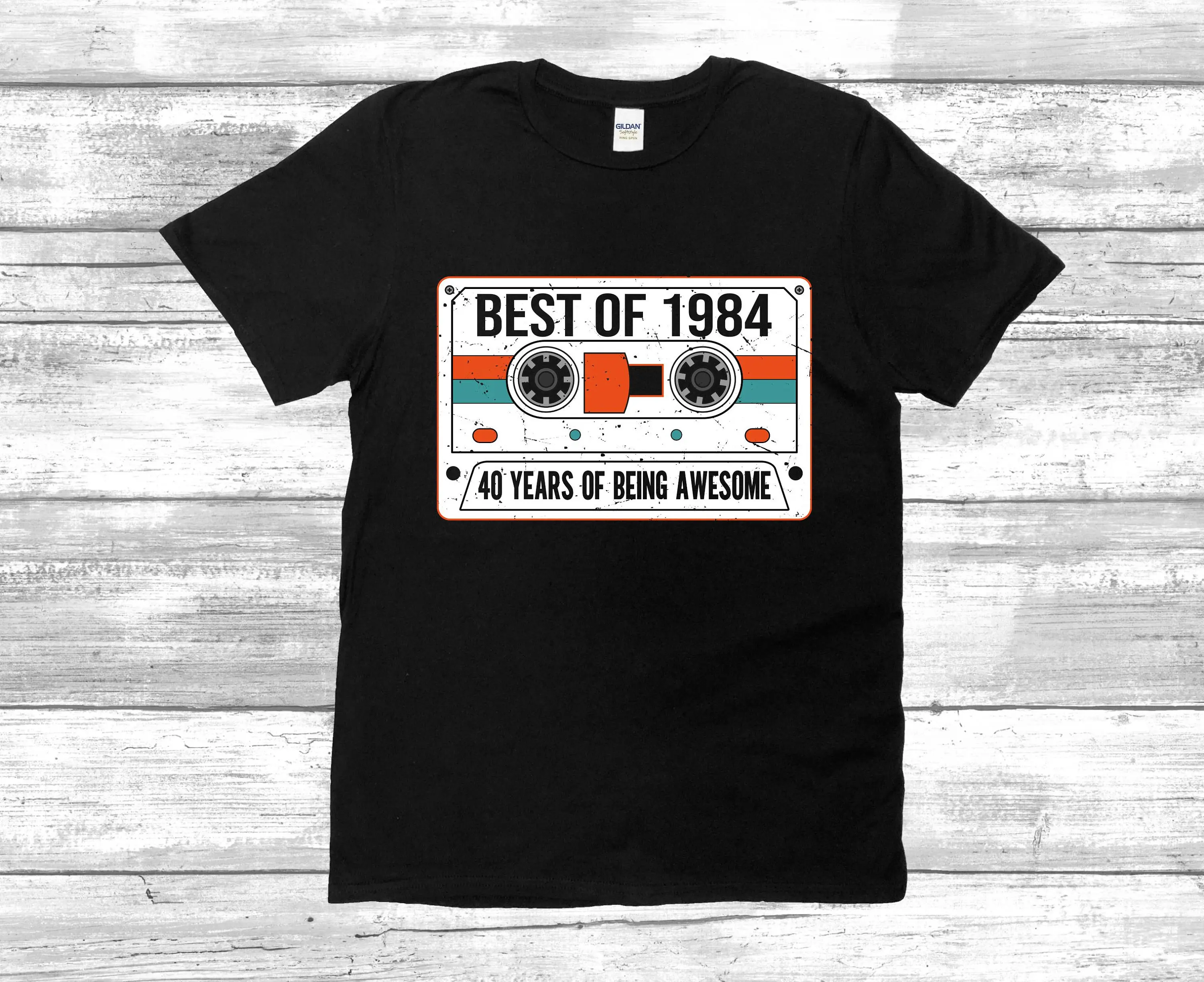 Vintage 1984 T Shirt Best Of Cassette 40 Years Being Awesome Fabulous Hello Forty Retro Tee