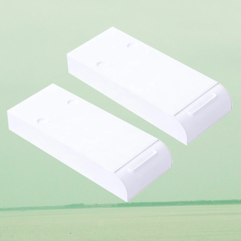 

2pcs Abs Adhesive Table Under Storage Box Student Pen Holder Hidden Drawer Organizer Desk Stationery Box For White