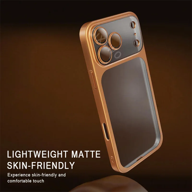 Funda transparente de lujo con acabado mate y carga inalámbrica para iPhone 13/14/15/16/17 Pro Max Air Plus, cubierta transparente a prueba de golpes 3