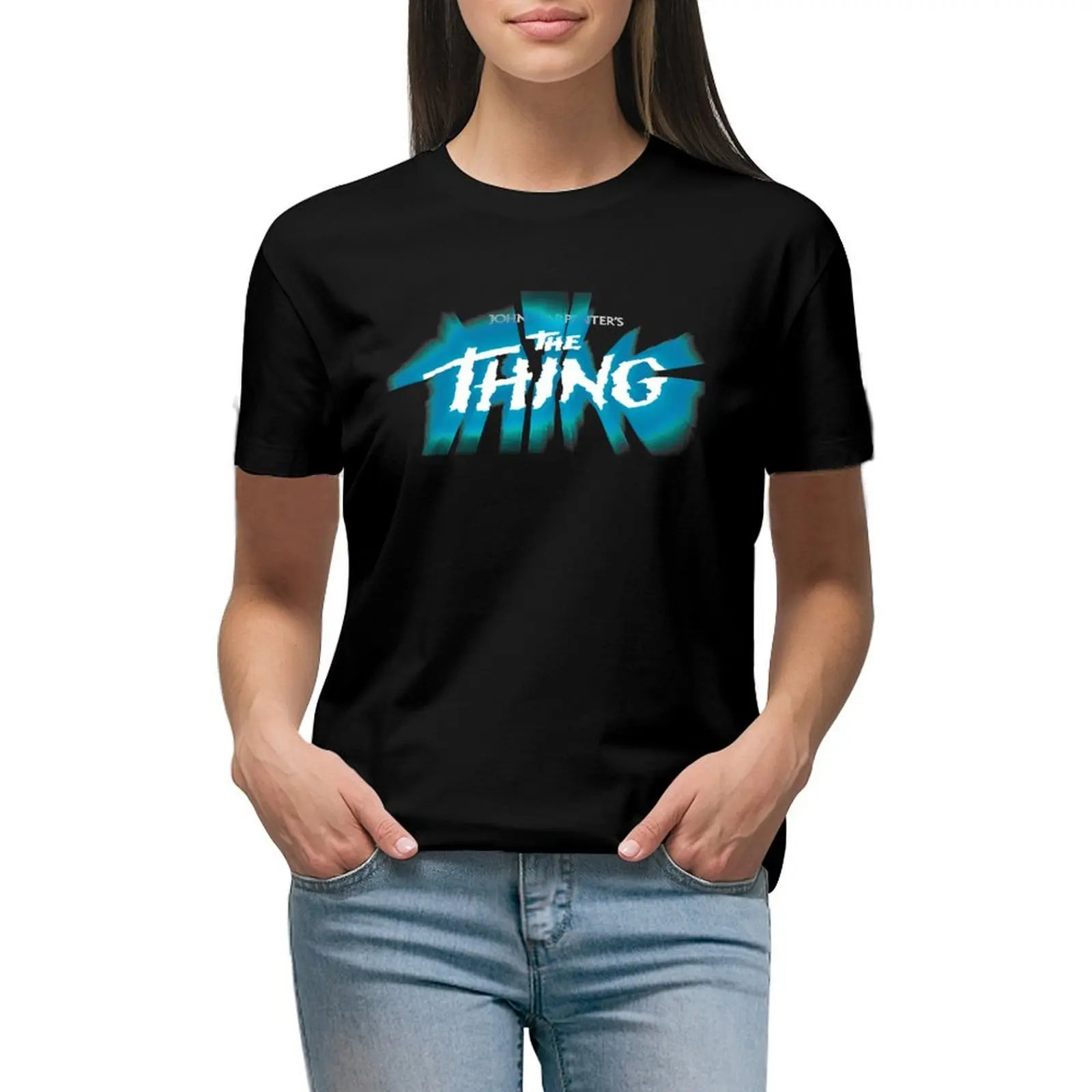 

John Carpenter, The Thing, logo, movie, 1982, film shirt Essential T-shirt summer tops summer clothes Women's tops