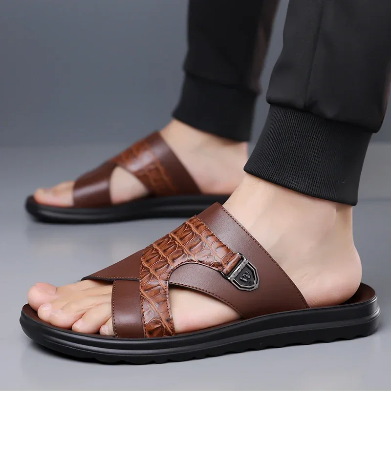 Sommer-Herren-Hausschuhe mit rutschfester, weicher Sohle, modisch, bequem, atmungsaktiv, verschleißfest, für den Außenbereich, zum Fahren, Strandschuhe-9022 – Detail 5