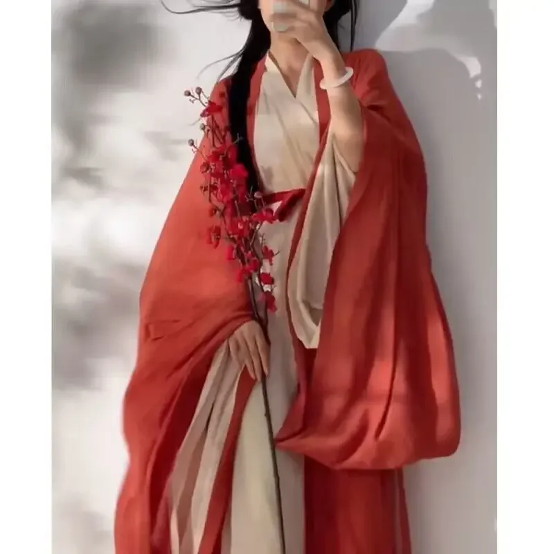 Cinese Hanfu Dress Women Costume Cosplay 2024 antico tradizionale Hanfu Dress Song Dynasty Hanfu Green & Red Dress Plus Size