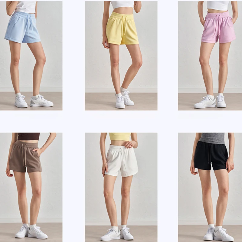 DANCEFISH Yoga Quarterpants Commuter Sports Shorts Running High Elastic Skin-friendly Casual Pants Women