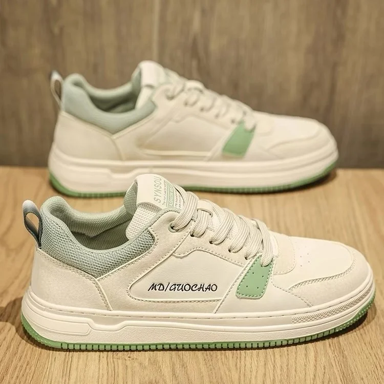 

Men's Summer 2024 Trendy Breathable Sports Shoes Casual Skateboarding Shoes Korean Style round Toe Rubber Outsole Pure Color