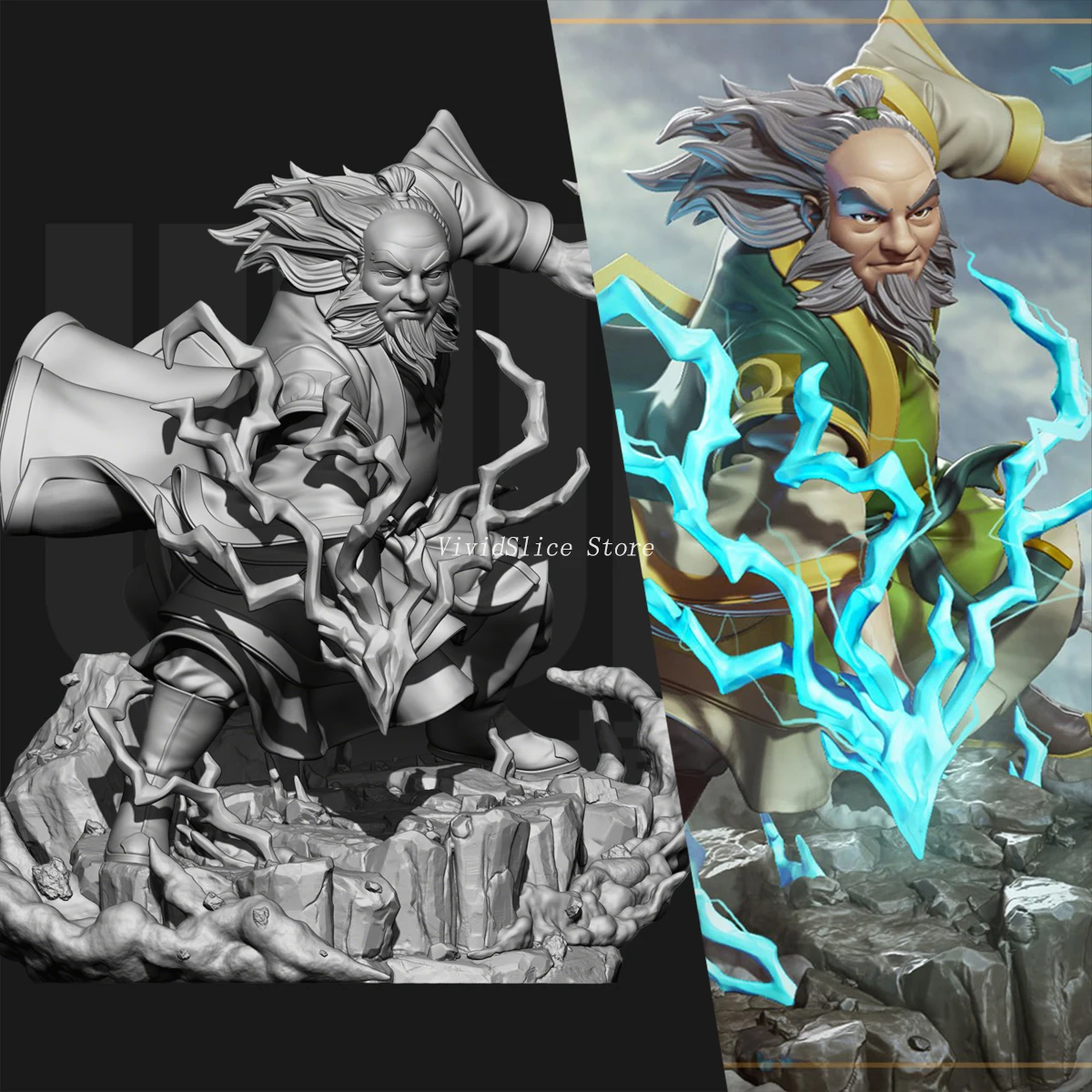 

1/18 1/24 Uncle Iroh 3D Print Resin Model Garage Kit Unpainted High-Detail Miniature Figure