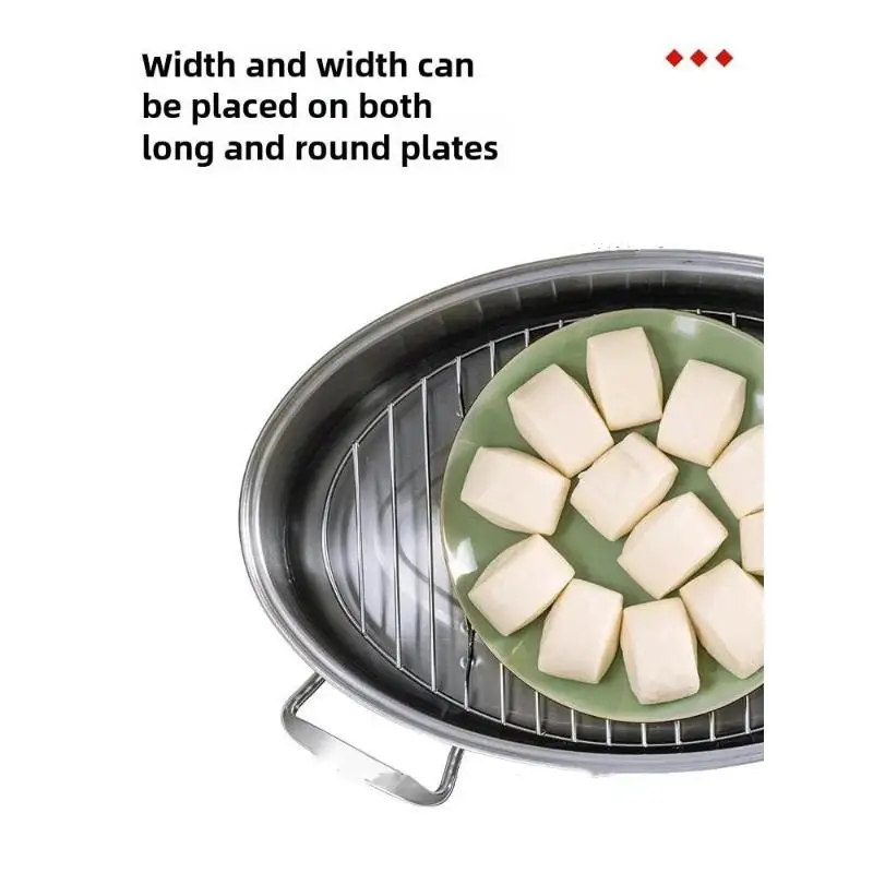 410 Stainless Steel Oval Fish Steamer Even Heating Food Safe Cookware Fits Electric & Induction Cooker for Restaurant Cooking