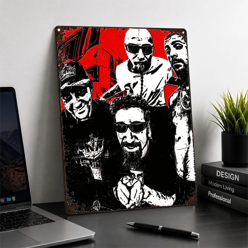 System Of A Down Portraits Textured Metal Poster Graphic Wall Art For Music Studio Customized Aluminum Sign Rock Fan Gift Idea