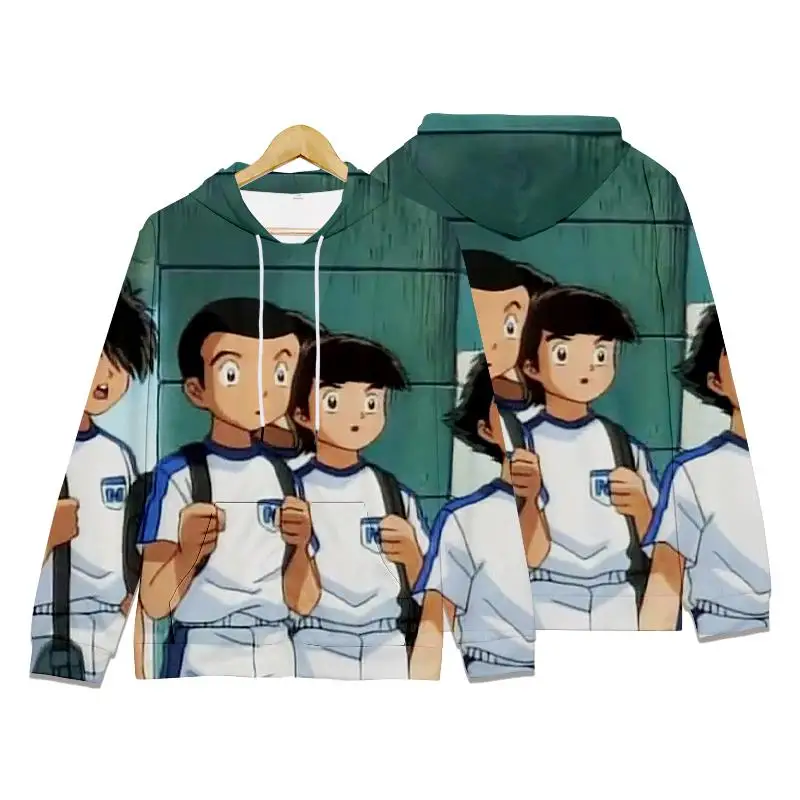 Felpe con cappuccio Hot Cartoon Anime Captain Tsubasa 3D Print ragazzi ragazze felpe moda Hip Hop felpa oversize con cappuccio bambini pullover