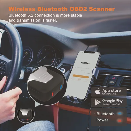 Imagen 2 del producto Herramienta de diagnóstico de coche para lector Bluetooth HUMZOR Z100, códigos de borrado, actualización gratuita de datos en vivo, sistema completo, escáner OBD en varios idiomas
