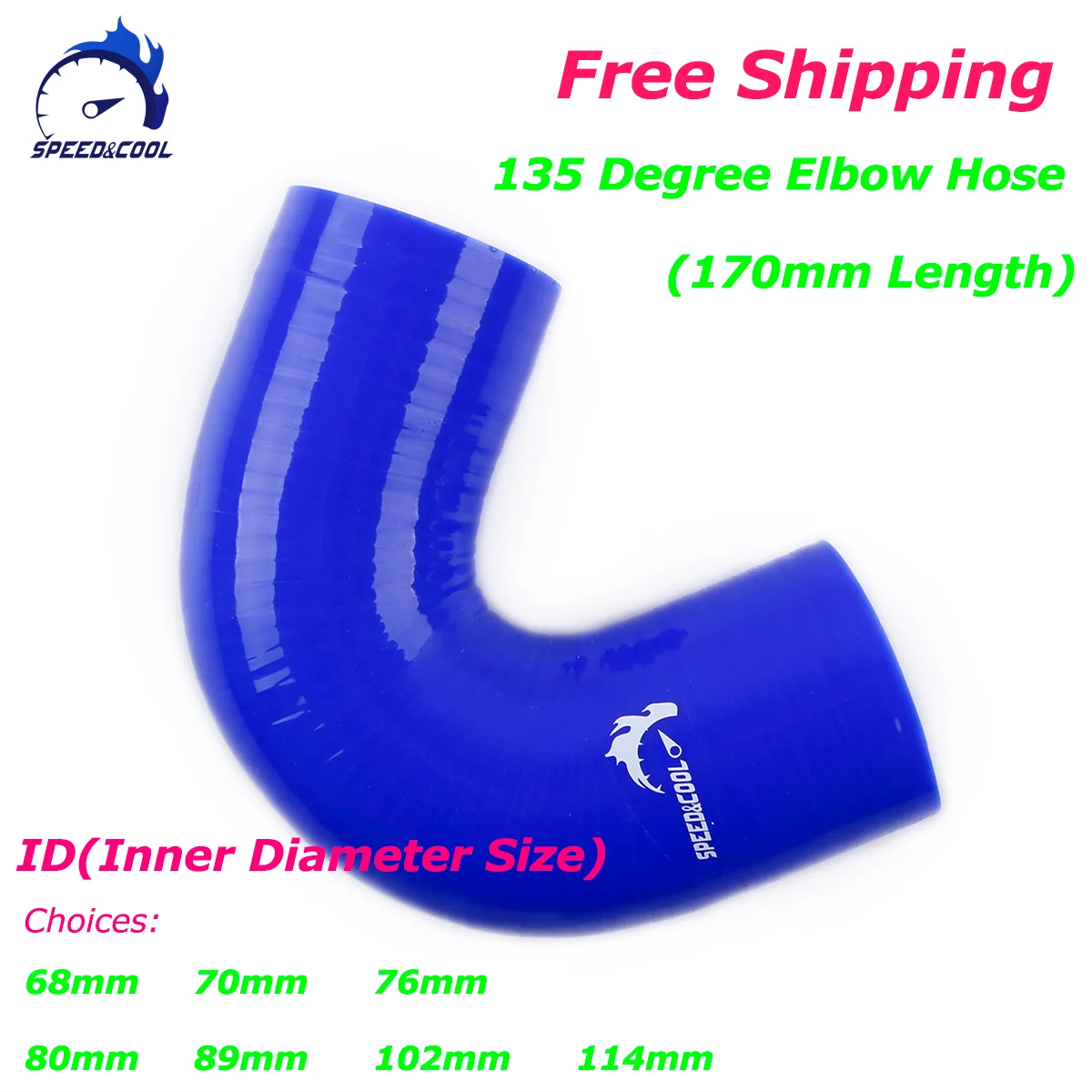 135 Degree Elbow General Silicone Coolant Intercooler Pipe Tube Hose ID68mm 70mm 76mm 80mm 89mm 102mm 114mm