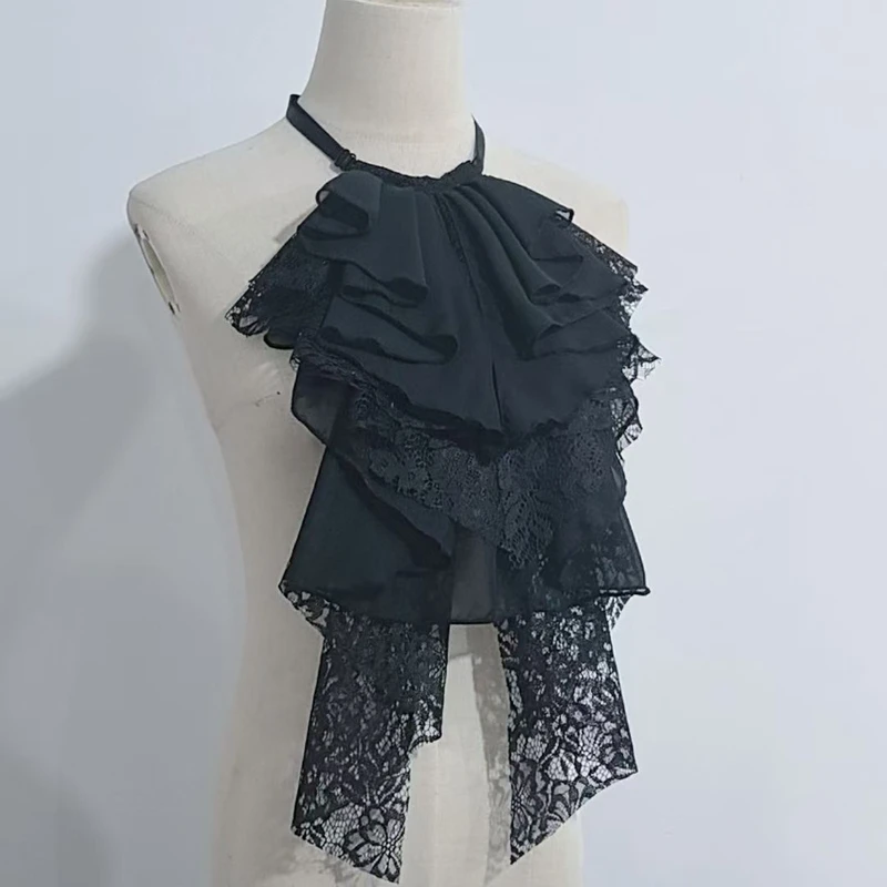 Multi Layered Lace Ruffled Fake Collar Detachable Decorative Collar Shirt Dress Party Neck Accessories