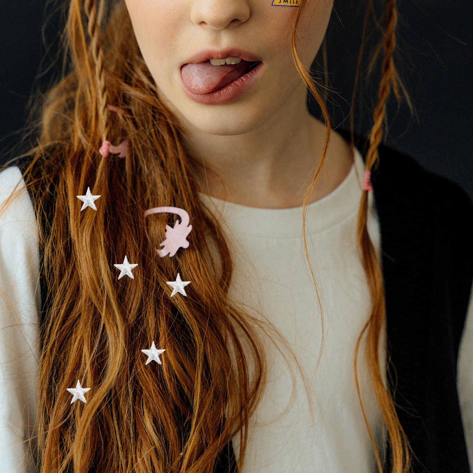 

12 Pcs Star Hairpin Metal Clips Cute Pins Kawaii Barrette Spiral Women Hair Clip Silver Star Shaped Hairstyle Accessories
