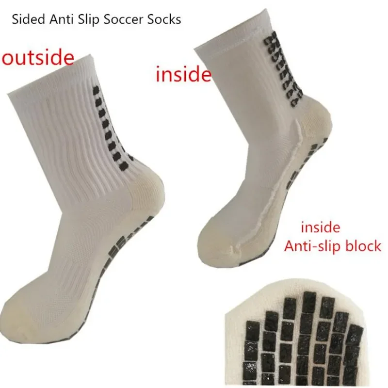 

Верхние противоскользящие футбольные носки Хлопковые велосипедные спортивные носки Двусторонние нескользящие футбольные носки