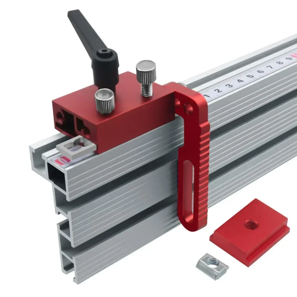 Adjustable Aluminum Alloy Miter Track Stop For Woodworking Precision T Slot Fence Flip Stop Limit Device Woodworking Tool