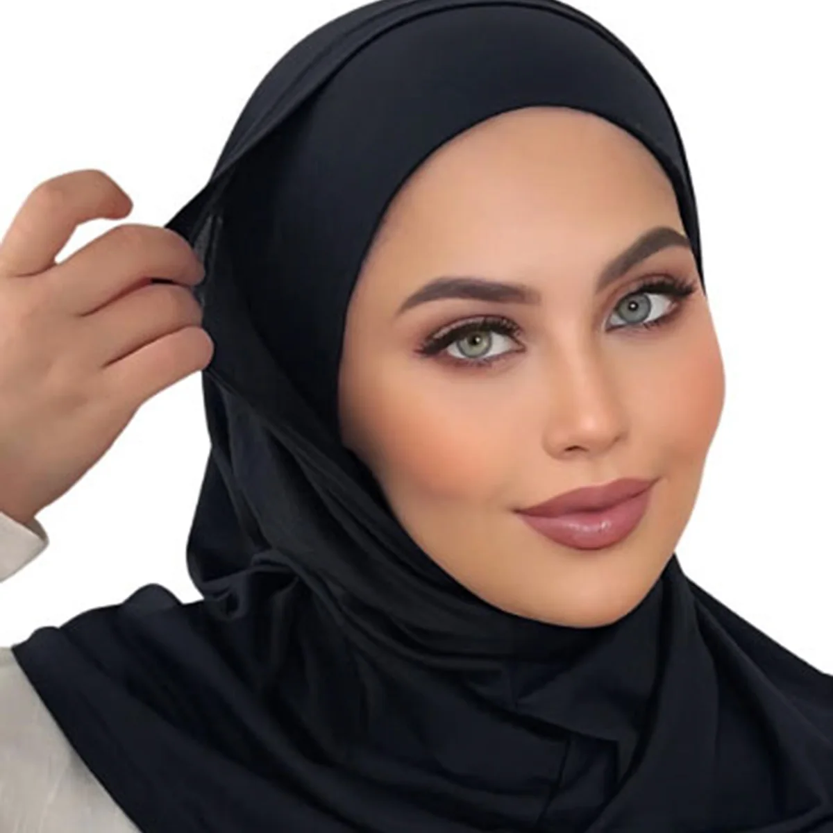2pcs/set Muslim Cotton Modal Instant Hijab and Inner Cap Set Women Soft Jersey Hijab Cover Neck Islam Solid Undercap Tube Caps