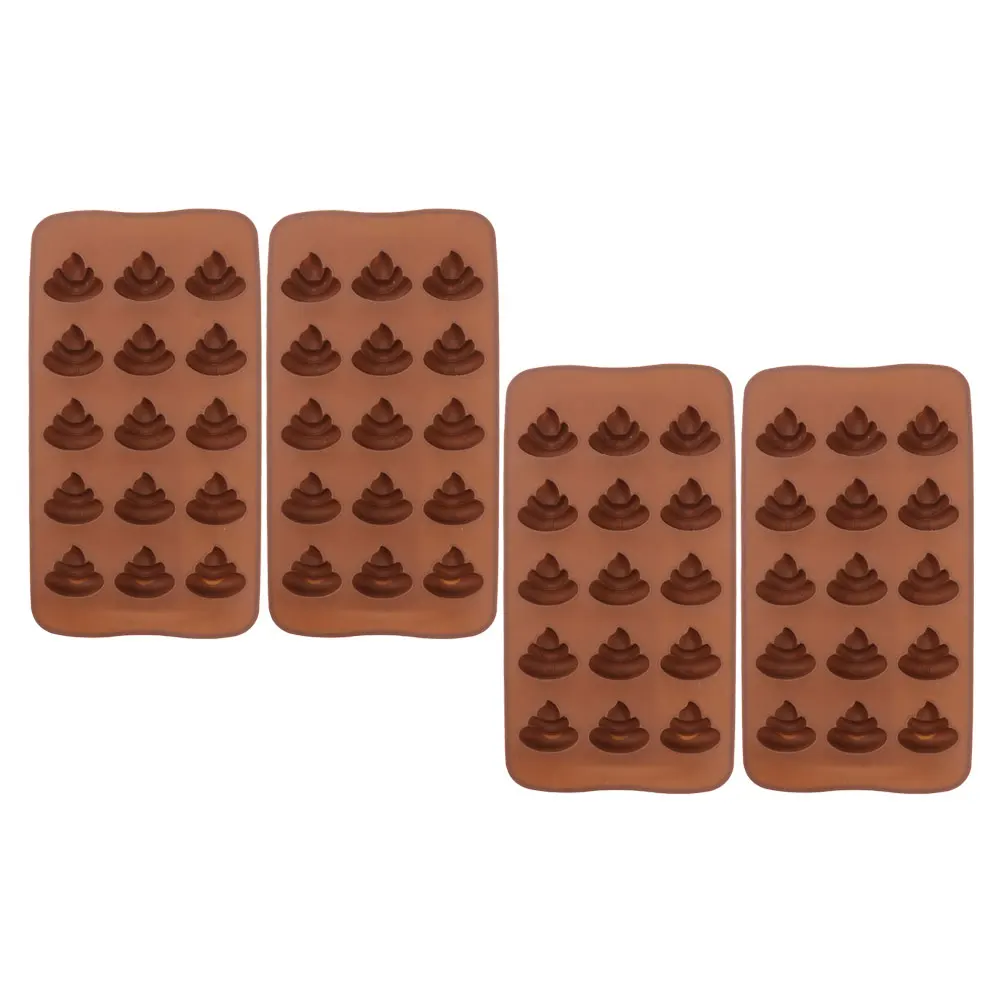

4 Pcs Cute Cake Mold Jelly Chocolate Making Supplies Molds Silica Gel Diy Baking