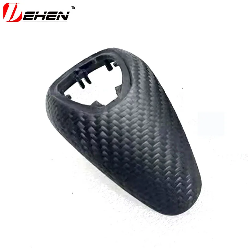 For BMW 1 2 3 Series F20 F21 F22 F23 F30 F31 F06 F12 F13 Front Gear Shift Knob Lever Cover Glossy Black Carbon Fiber Style