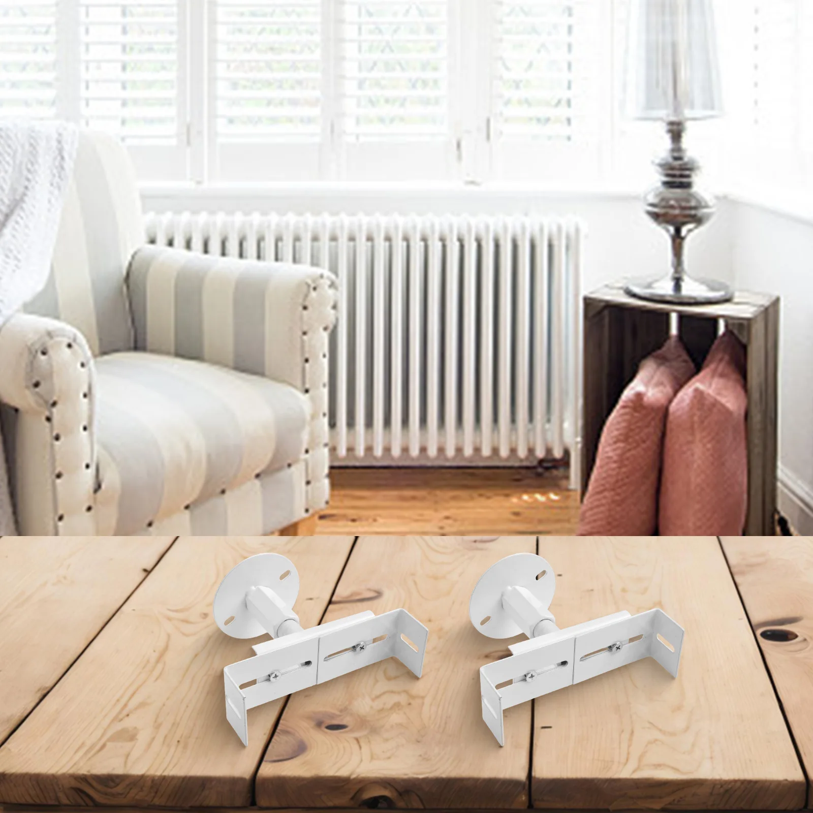 Aluminum Radiator Adjustable Bracket Heating Appliance Support Elegant Architectural Style For Cast Iron Radiators
