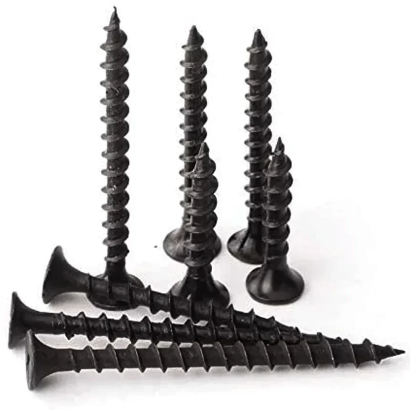 

120pcs M4 Black Flat Head Phillips Self-Tapping Screws Cross Recessed Tapping Screws Drywall Wood Screw Home Hardware Tool (Kit)